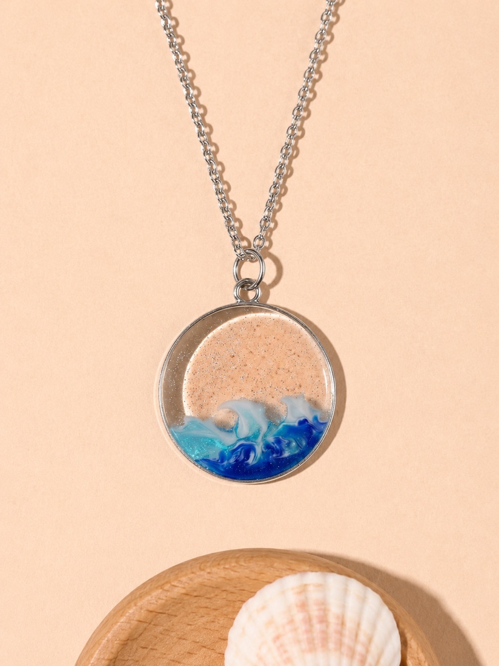 “Dance with the Waves, Move with the Sea” Oceanscape Tidal Water Island Necklace - Picture 7 of 10